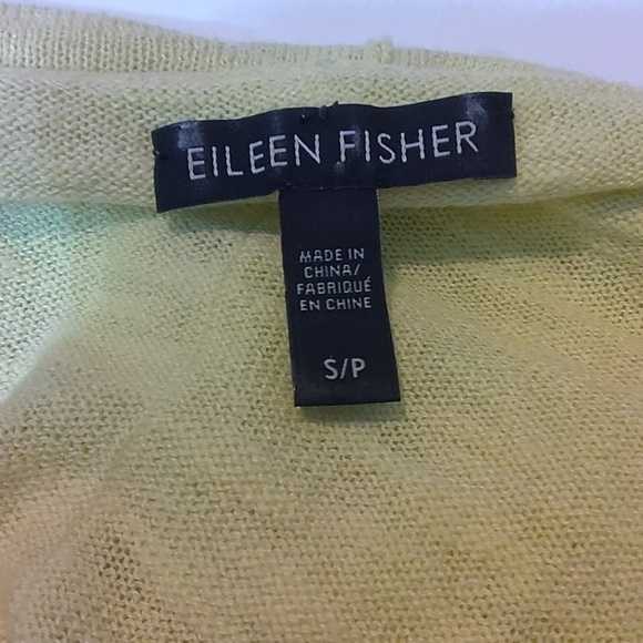 Eileen Fisher Women's Yellow Organic Linen/Cotton Blend Log Sleeve Crew Neck S - Picture 5 of 9
